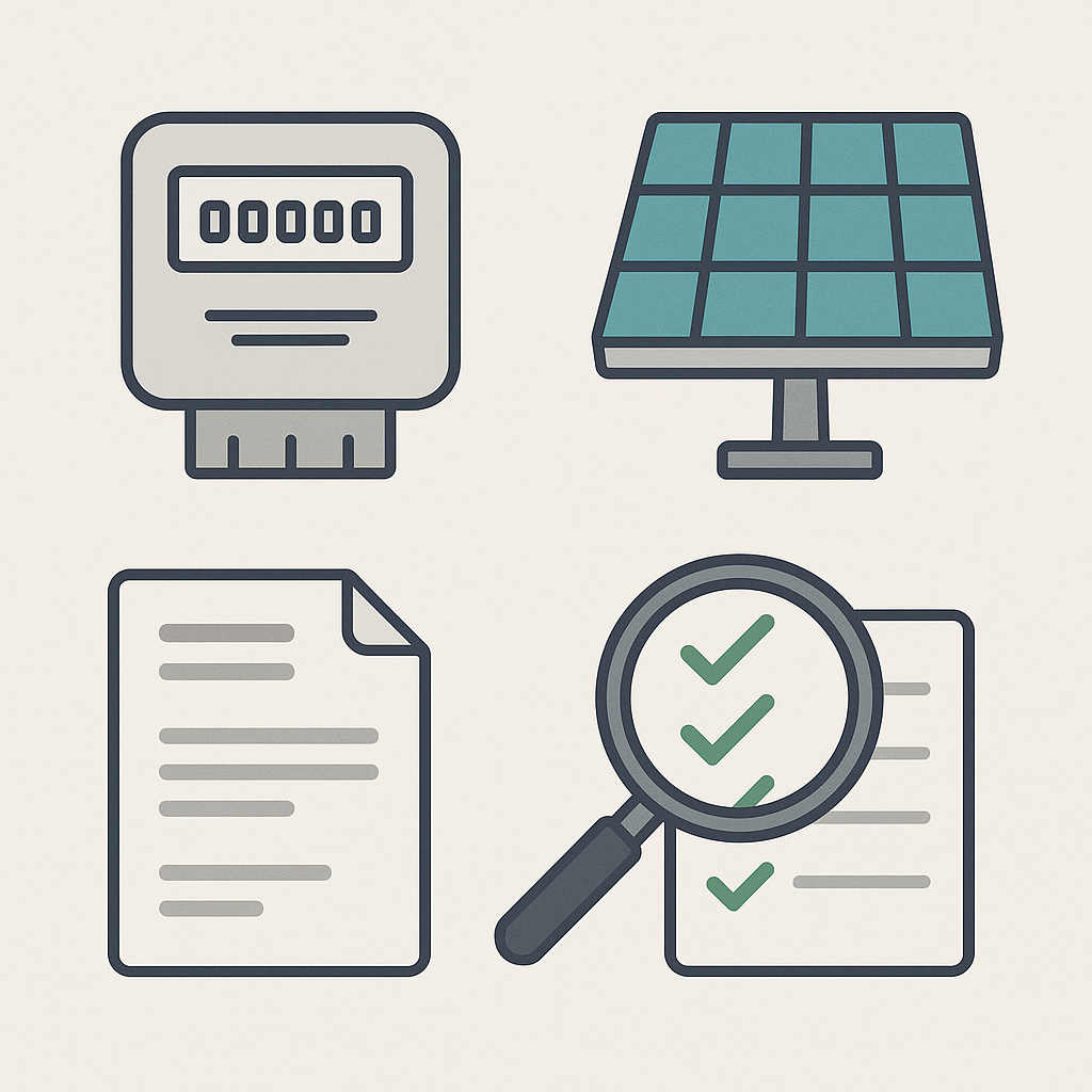 Documents and Billing Icons for LESCO Net Metering Application Status